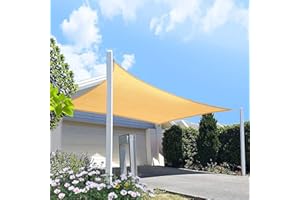 HOMA 4' x 9' Sand Rectangle Sun Shade Sail Canopy, 95% UV Blockage Awning Shelter Fabric Cloth Screen for Patio Outdoor Backyard - Heavy Duty Commercial Grade (Custom Size - Made in USA)