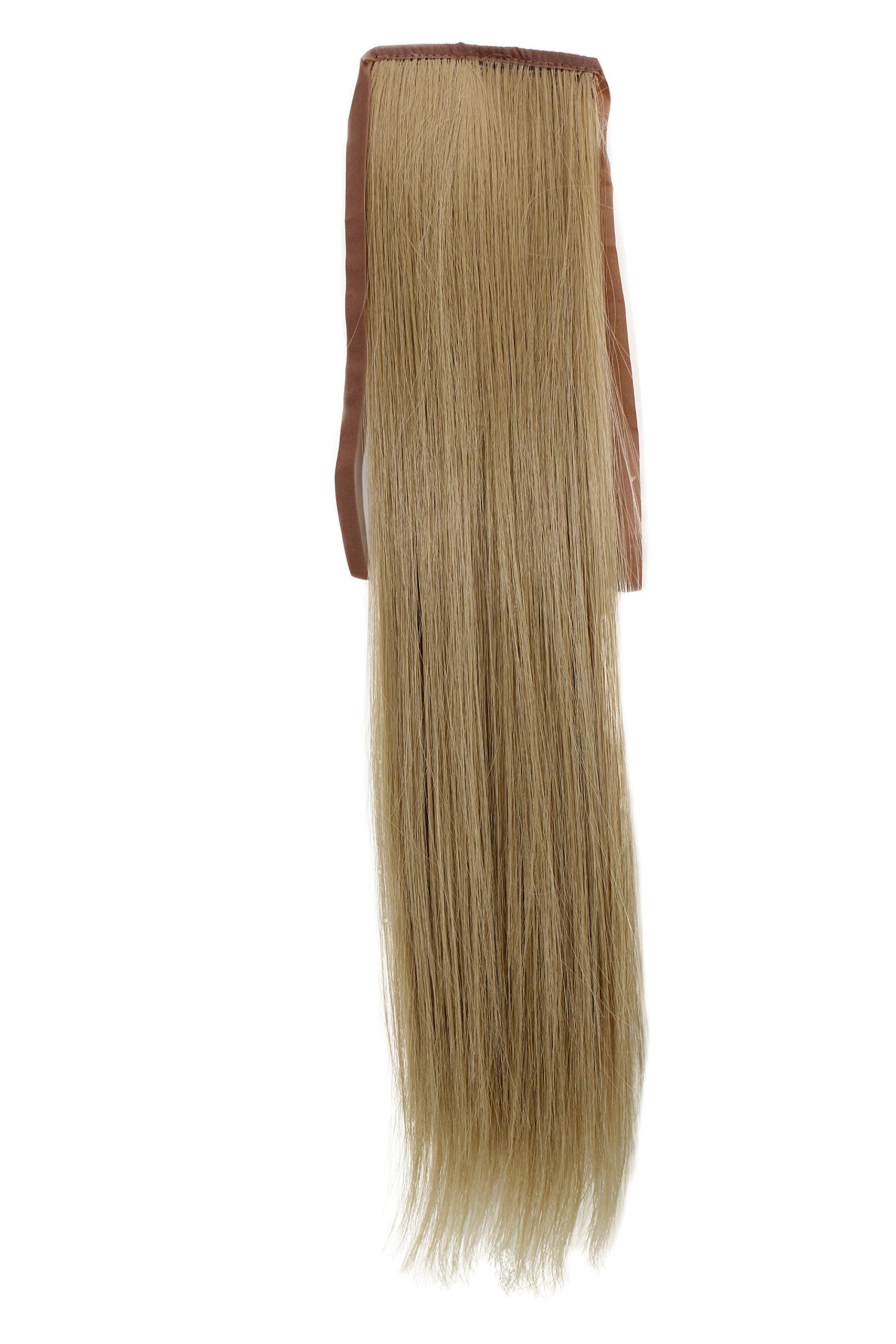 WIG ME UP - YZF-TS18-24 Hairpiece Pontail Pigtail extension slim light straight comb and ribbon light ash blond 18inch