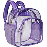 KUI WAN Clear Backpack Stadium Approved 12x12x6 Small Clear Backpack for Concert,Work,Festival,Security,Stadium