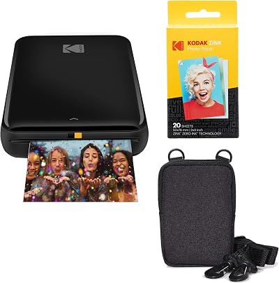 KODAK Step Wireless Mobile Colour Photo Printer Black Go Bundle