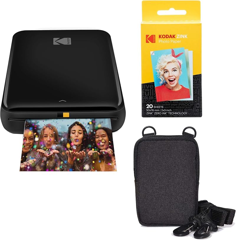 KODAK Step Wireless Mobile Colour Photo Printer Black Go Bundle