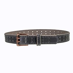 Men’s Classic Leather Belt, Double Prong Retro