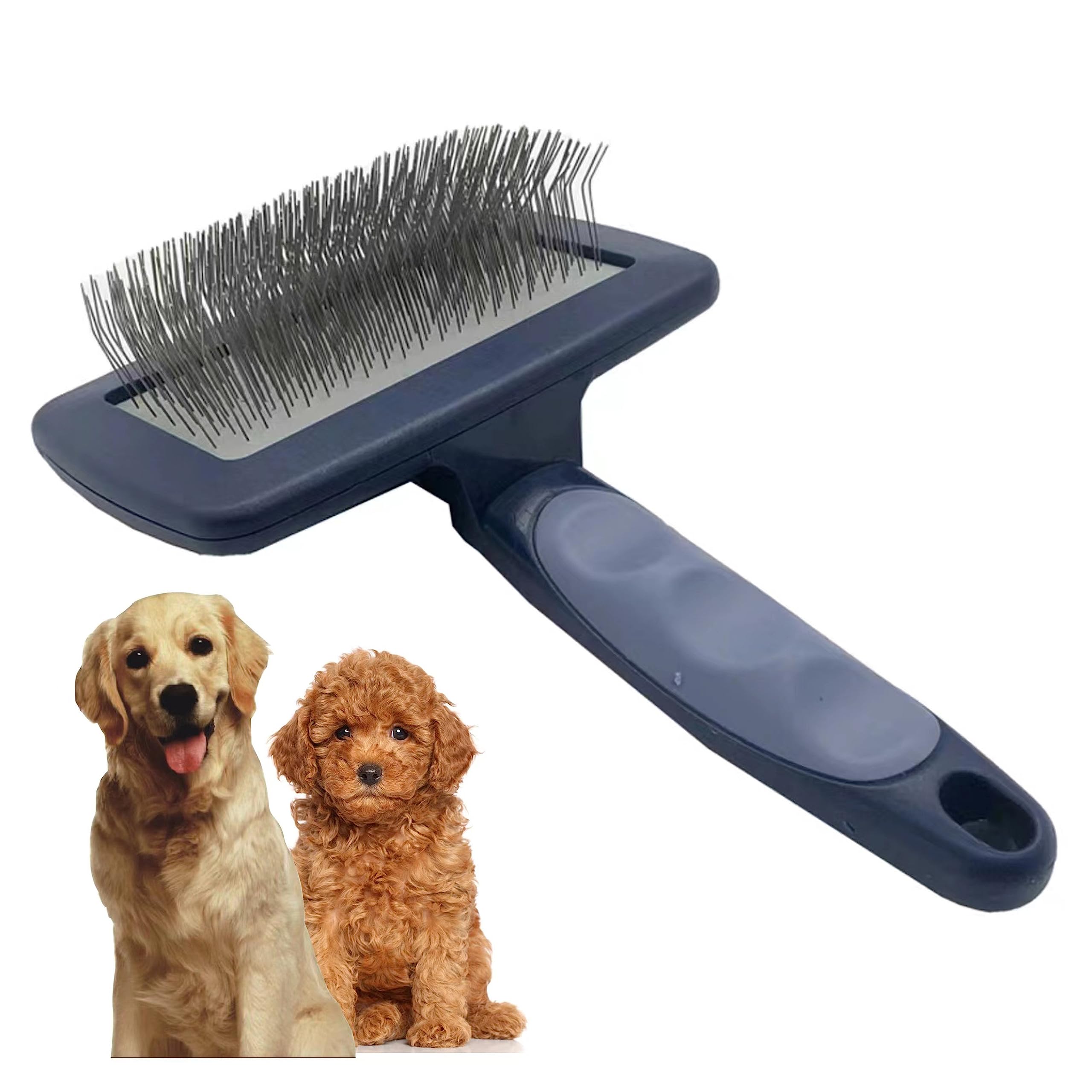 Large Curved Firm Slicker Dog Comb Grooming Brush,Extra Long Pin Slicker Brush for Dogs Goldendoodles Labradoodles, Daily Use to Clean Loose Fur & Dirt,for Medium or Long Hair(1")