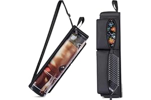 SPEQERK Playmat Tube Fits 14'' or 15'' 1 pcs Playmats, Playmat Case Compatible with TCG/MTG Playmats, Playmat Storage Bag Equipped with SeeThrough Window, 2 Zipper Pockets and Adjustable Shoulder Strap