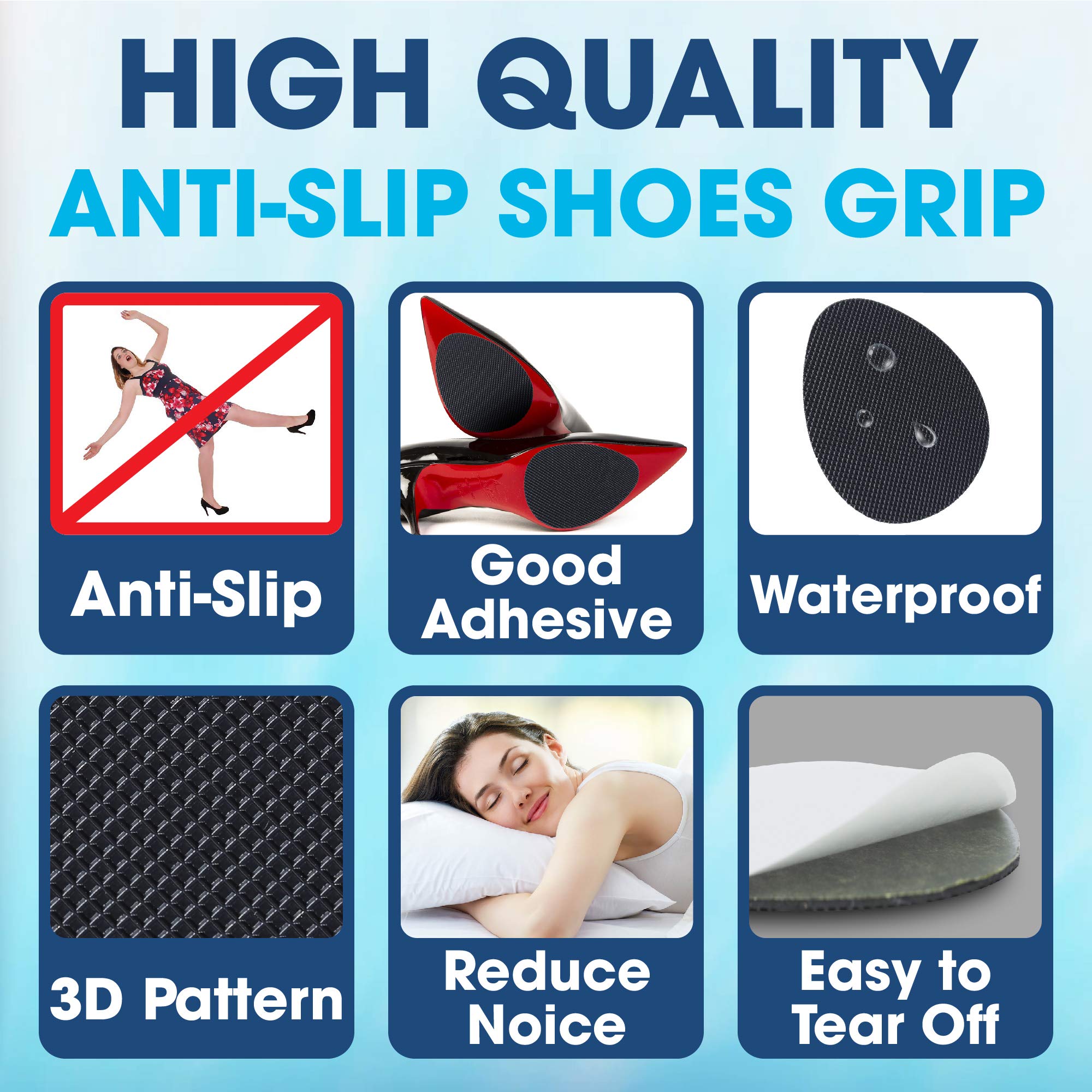 Upgraded 6Pairs Adhesive AntiSlip Stick Pad for Shoes, SelfAdhesive