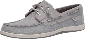 Sperry Women's Songfish Sparkle Stripe Linen Boat Shoe