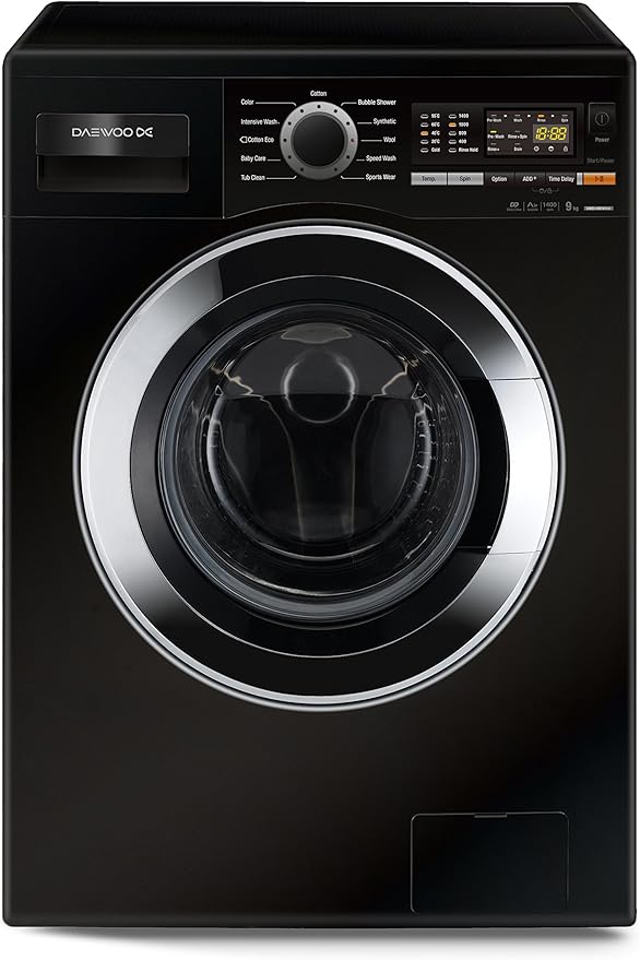 Daewoo 9KG Direct Drive Washing Machine, 1400rpm, Black, Front Load, 11