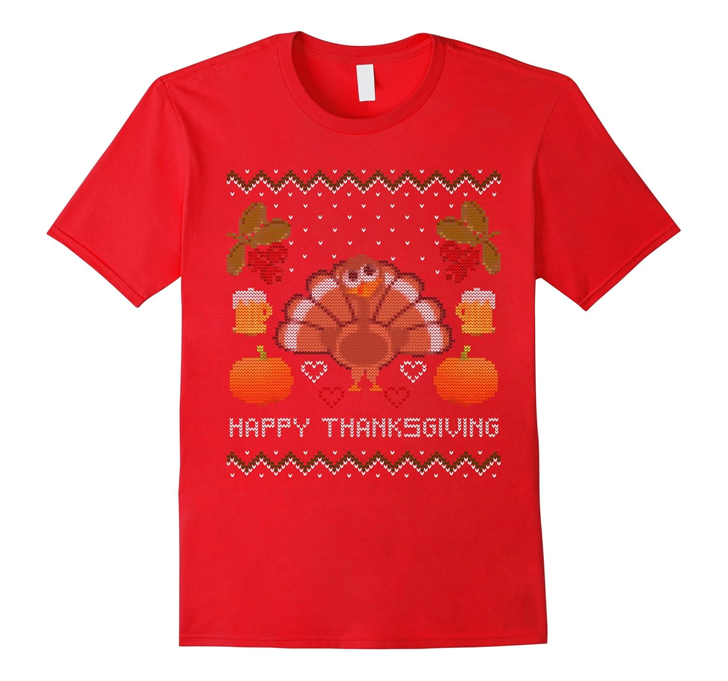 Ugly Thanksgiving Sweater Knit T-Shirt-Rose