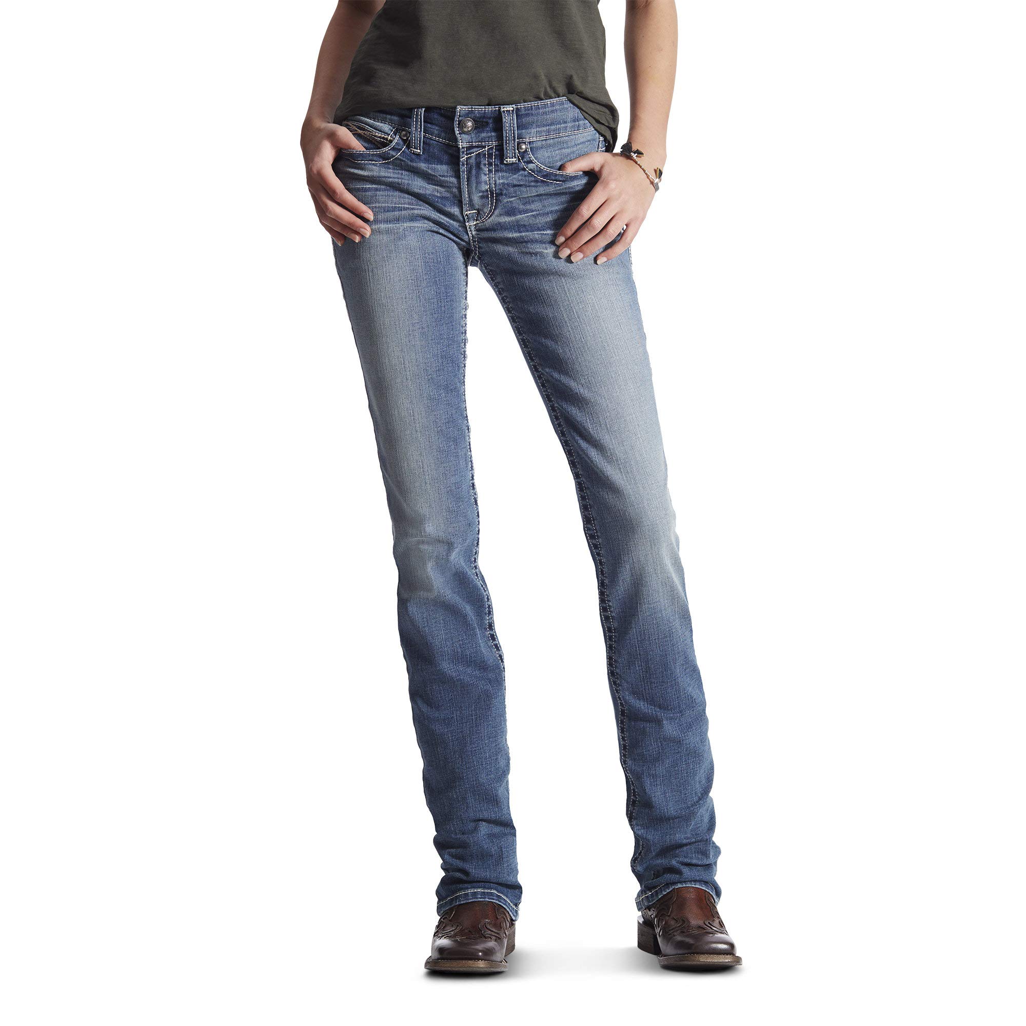 Photo 1 of Ariat R.E.AL. Straight Leg Jeans - Women’s Slim Fit Denim