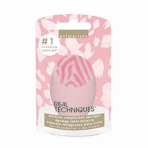 Real Techniques Miracle Complexion Sponge Makeup Blender, Animalista, 16 Count