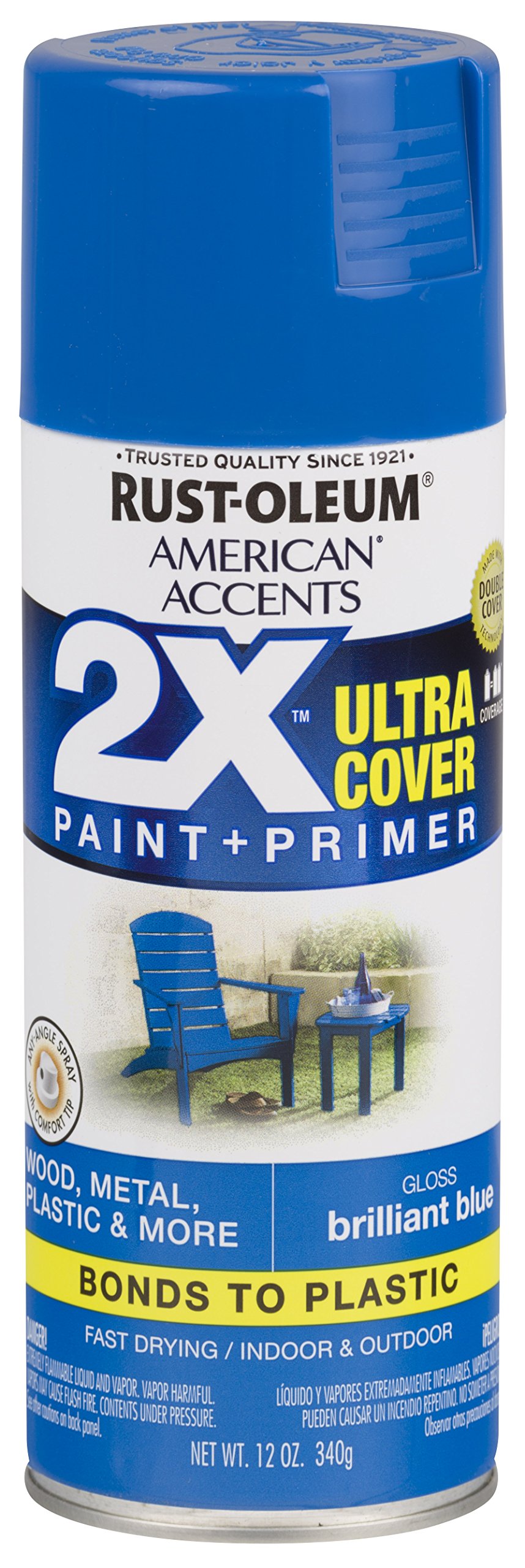Rust-Oleum 327892-6 PK American Accents Spray Paint, 12 oz (Pack of 6), Gloss Brilliant Blue, 72 Ounce