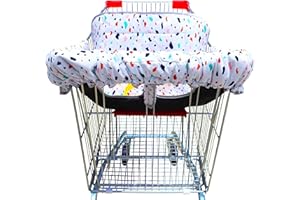 Gowraps 2-in-1 Shopping Cart and High Chair Cover-Grocery Cart Cover for Babies Toddlers Infants Resturant Highchair Cover-Padded Folds to Portable Pouch for Baby Boy Girl (Art)