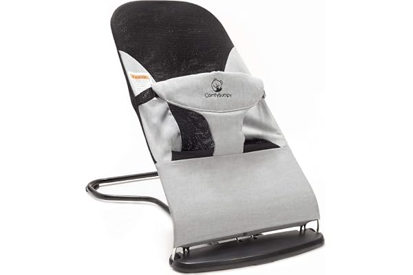 ComfyBumpy Ergonomic Baby Bouncer Seat - Bonus Travel Carry Case - Safe, Portable Bouncing Chair with Adjustable Height Posit