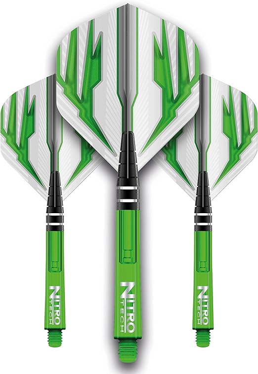 RED DRAGON Dart Flight and Stems Combo Green 4 sets of Standard