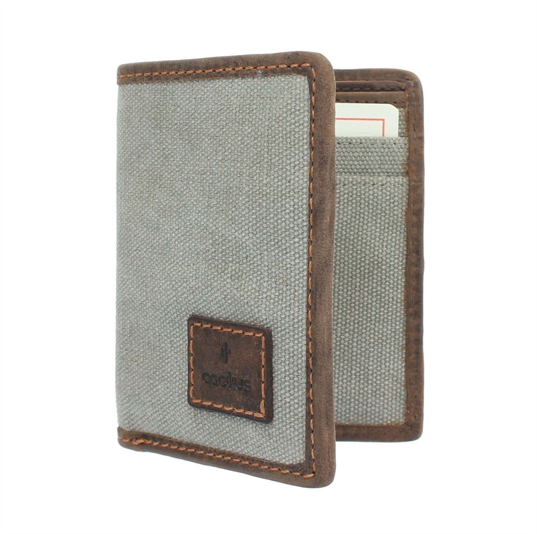Cactus Mala Collection Compact Canvas Wallet with RFID Protection 633_81 Grey