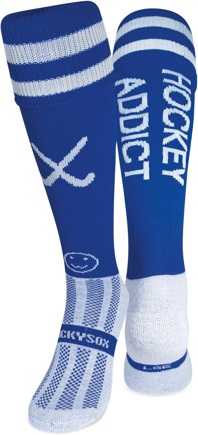 WackySox Hockey Addict Blue Hockey Socks Amazon.co.uk Clothing