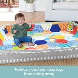 Infantino Foldable Soft Foam Play Mat Baby Tummy Time Floor Mat Multi-Coloured view 3