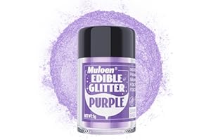 MULOEN Purple Edible Glitter - Food Grade Luster Dust Edible - 5 Grams Edible Glitter for Drinks - Cake Decorating Shimmering Glitter - Metallic Powder Glitter for Baking, Icing, Chocolate, Candy Halloween