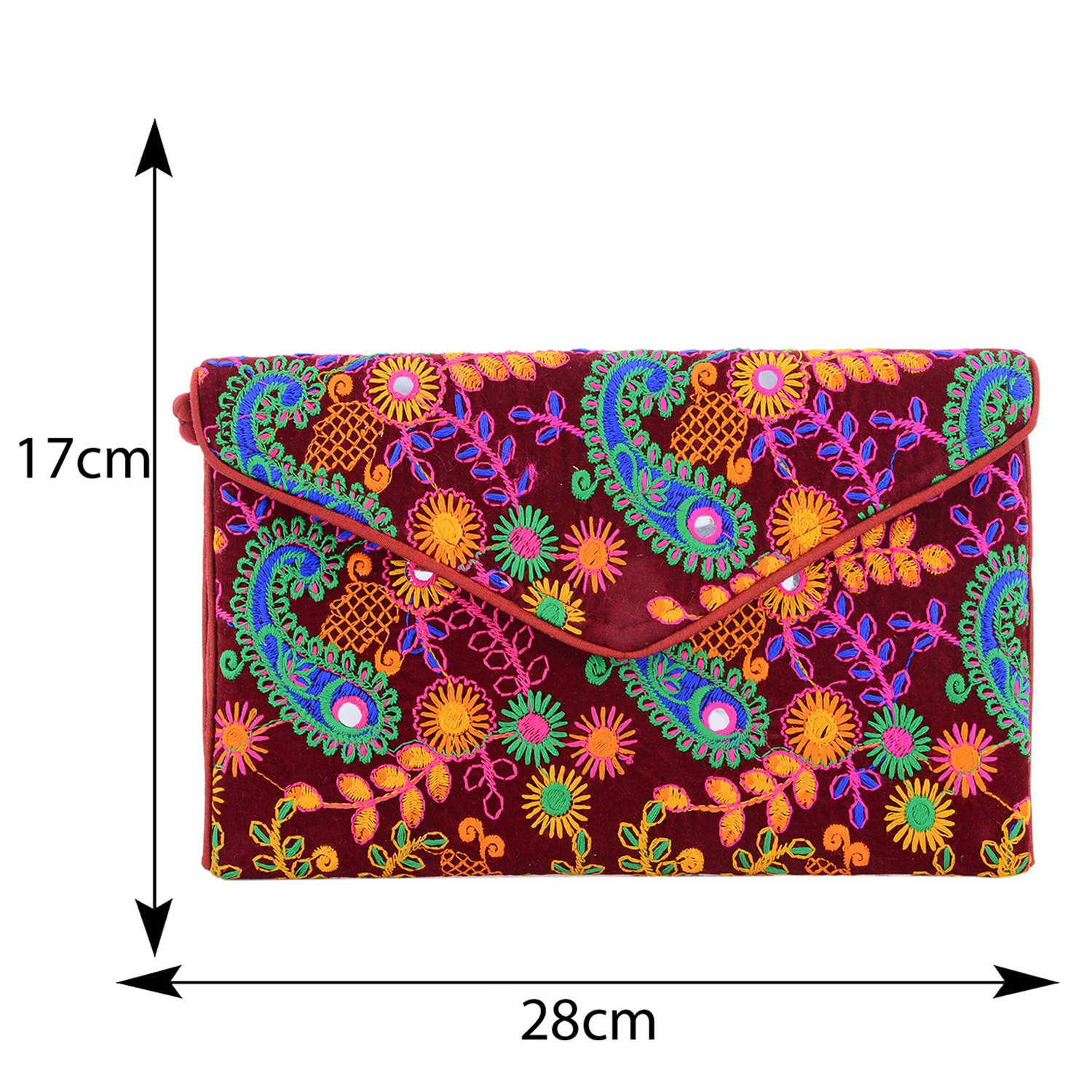 craft trade cotton embroidered clutch bag for women & girls