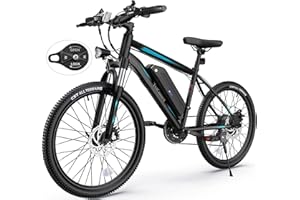 TotGuard Electric Bike, Electric Bike for Adults, 26" Ebike 350W Adult Electric Bicycles, 19.8MPH Electric Mountain Bike, 36V 374.4WH Battery, Suspension Fork, Shimano 21 Speed Gears