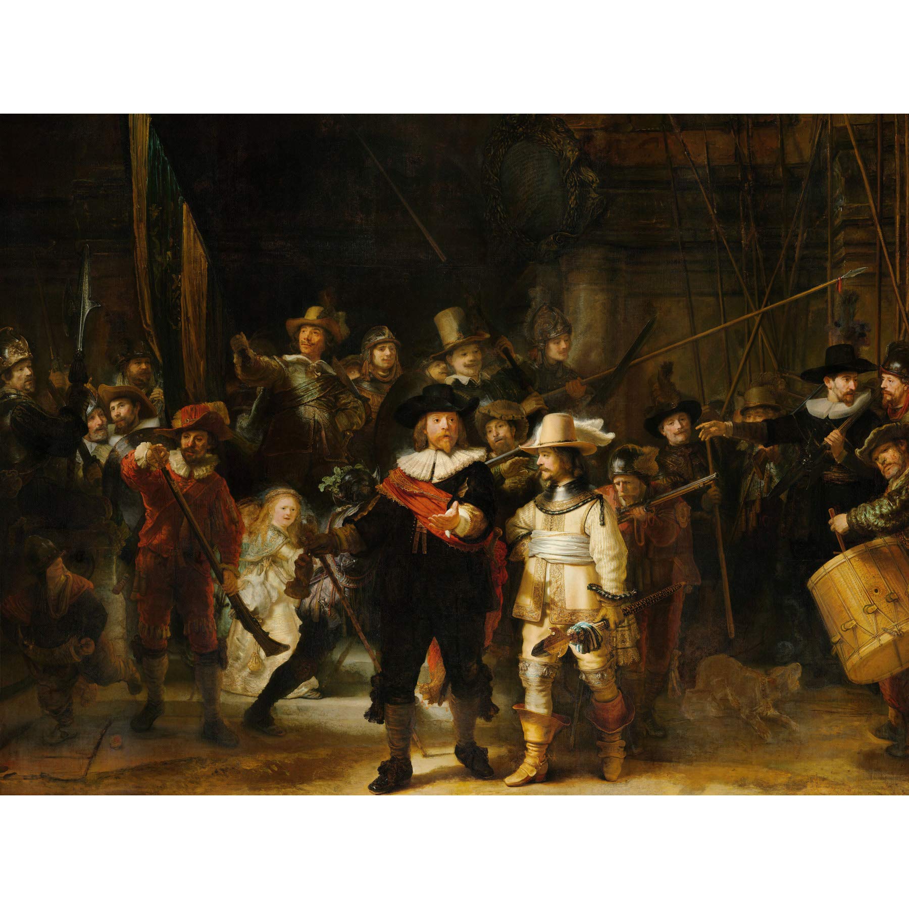 Artery8 Rembrandt Night Watch Scene The Shooting Company Premium Wall Art Canvas Print 18X24 Inch