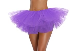 v28 Women's, Teen, Adult Classic Elastic 3, 4, 5 Layered Tulle Tutu Skirt (One Si.