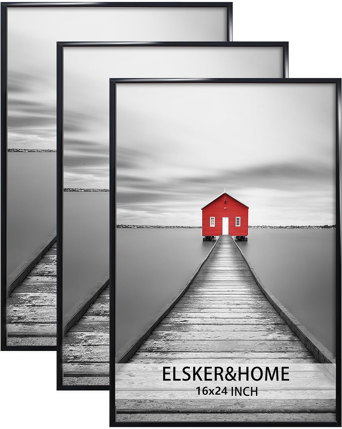 Photo Albums, Frames & Accessories - ELSKER&HOME 16x24 Poster Frame 3 Pack, Black Picture Frame for Horizontal or Vertical Wall Mounting, Durable and Scratch-proof