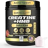Creatine HMB Supplements for Men and Women w/Essential Amino Acids | EAA & BCAA Powder Mix | Creatine Monohydrate Powder and HMB | EAAS & BCAAS | Made in USA & 3rd Party Tested