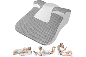 YRuiSofut Bed Wedge Pillow for Headboard, Ergonomic Wedge Pillow for Sleep Apnea, Memory Foam, Reading Pillow for Back, Neck 