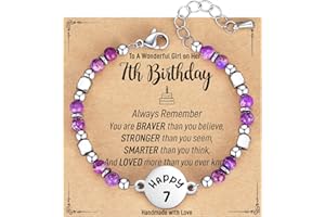 AryaHozel 6-21 Year Old Girl Birthday Gifts, Tiny Natural Stone Bracelet with Birthday Gift Card, Happy Birthday Gifts for Girls Daughter Granddaughter Niece Sister Friend