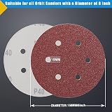 STE BRUAM 100Pcs 150mm Sanding Discs 6 Hole Hook Loop 40-1000 Grits Set view 3