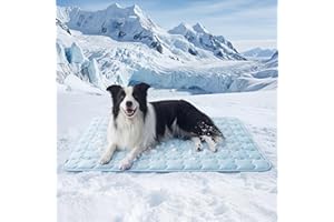 Bedsure Cooling Mat for Large Dogs – 104 x 71 cm Thin Washable Cooling Pet Pad for Puppy, QMAX>0.5, XL Portable Kennel Puppy 