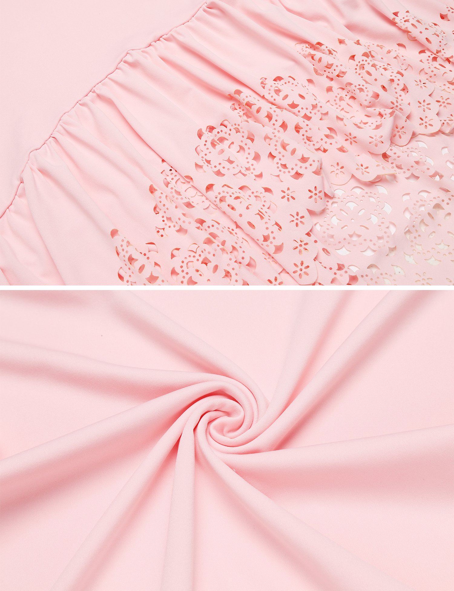 Zeagoo Women\'s Casual Long Sleeve Swing Dress Tunic Top Dresses Pink M