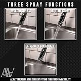 AquaVaria 3 Function Kitchen Tap Spray Head 360 Swivel Extender Silver view 3