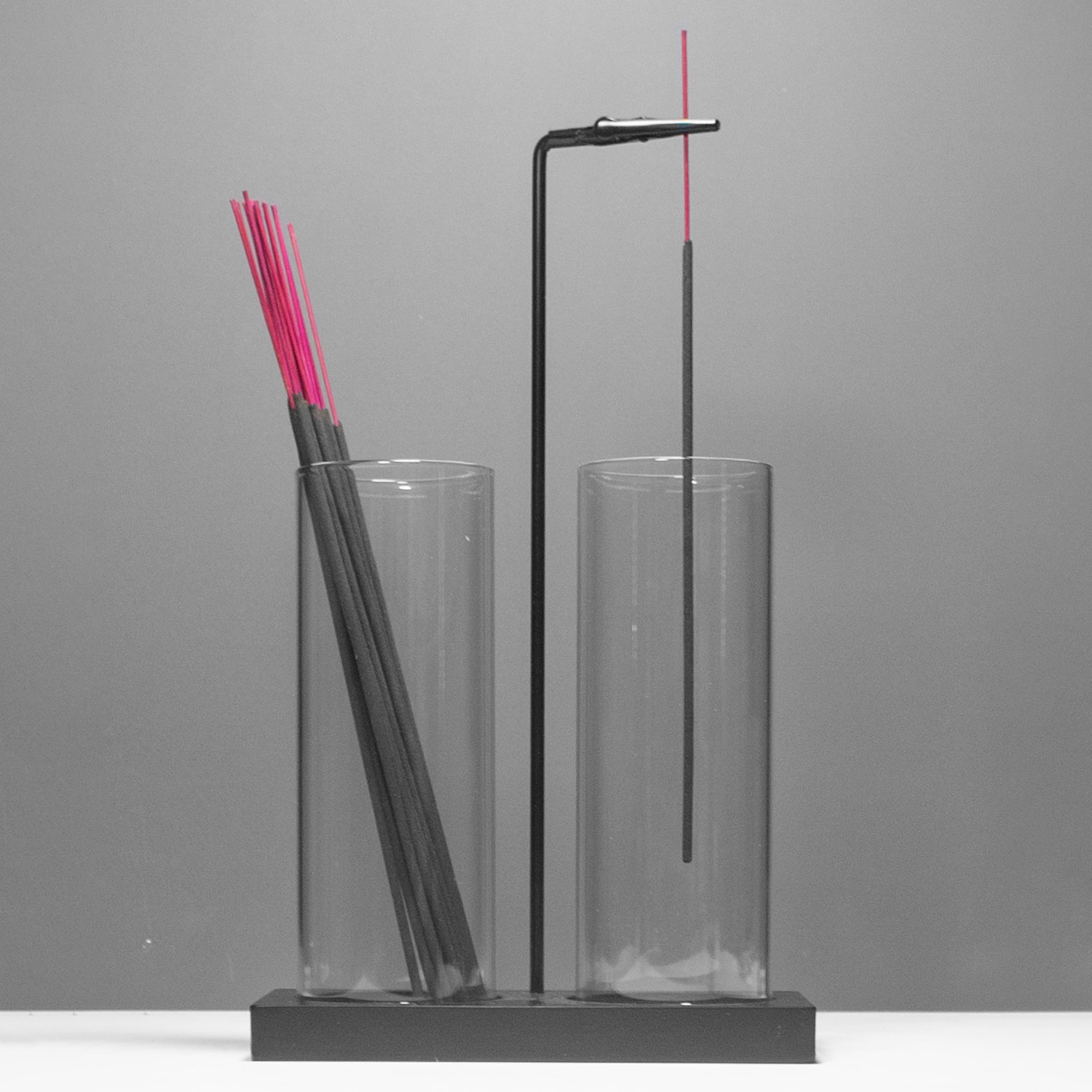 View 1 of 2 in 1 Incense Holder for Sticks Incense Burner Holder with Storage,Glass Upside Down Incense Holder for Sticks with Glass Ash Catcher for Meditation Yoga Spa Room Home Decor[2 Long Black]