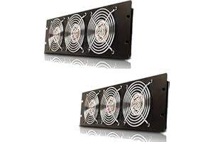 GRIFFIN Rackmount Cooling Fan (UltraQuiet X Edition) 2-Pack – 3U Triple Exhaust Fans Keep Studio Audio Equipment Gear Cool – Rack Mount on Network IT System Server Rails – Temperature Control Cabinet