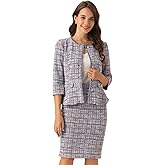 Allegra K Women's 2 Piece Tweed Skirt Set Suit Jacket Pencil Skirt Elegant Business Suits for Women 2025