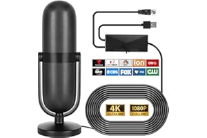 NIMIZO 2024 Upgraded TV Antenna Indoor with 650+ Miles Coverage Range Supports 4K 1080P HD for All TVs includes Signal Amplifier & Magnetic Support Base and 18ft Cable