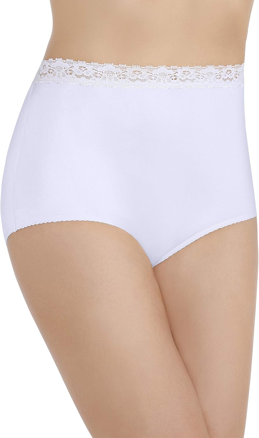 Vanity Fair Women's Perfectly Yours Nylon with Lace Brief Panty 13060 at  Women’s Clothing store: Briefs Underwear