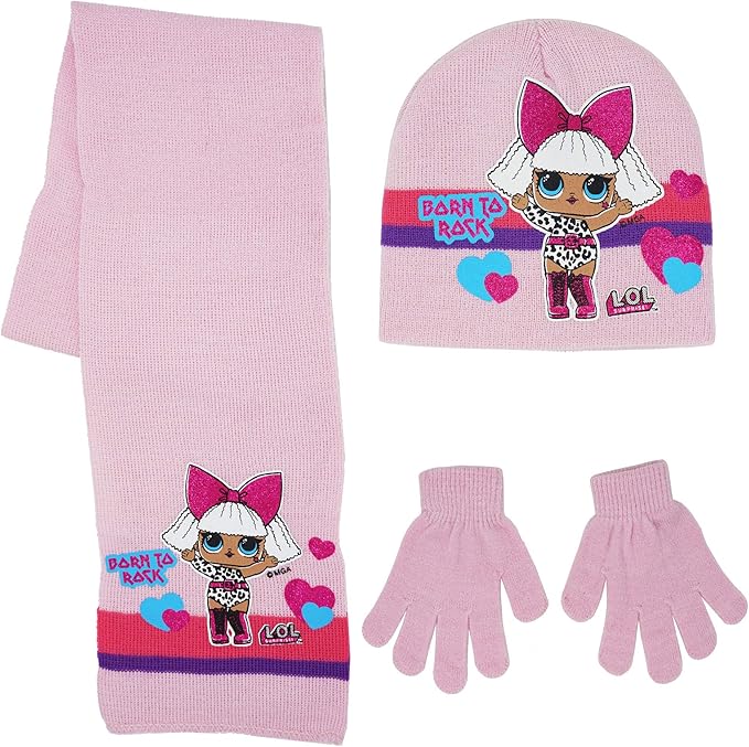 Aucune Lol Surprise Schal M Tze Und Handschuhe Set Surprise Girl 100 Acryl Rose Mutze Schal Handschuh Sets Amazon De Bekleidung