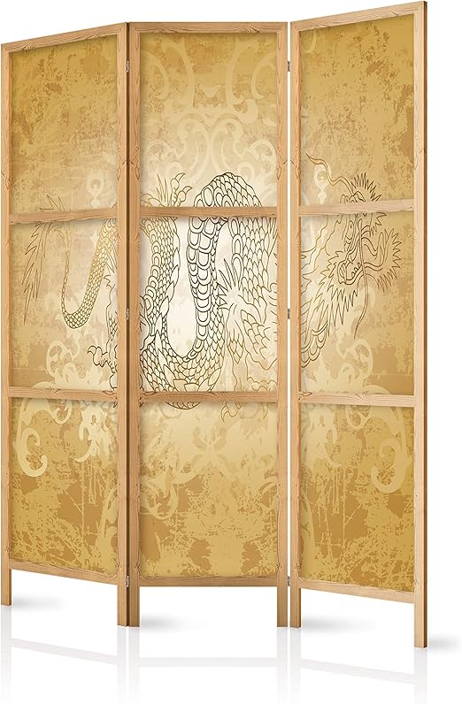 murando Room Divider Dragon 135x171cm/53.1"x67.3" 3 Pieces NonWoven
