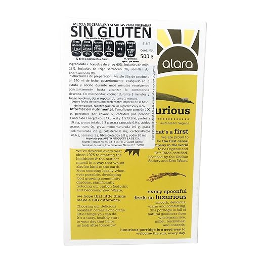 Amazon.com: Alara Luxury Gluten Free Porridge 500g: