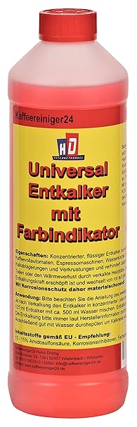 K Kaffeereiniger24 – 750ml qualitativer Flüssig-Entkalker mit praktischem Farbindikator | universell einsetzbarer Kalklöser |