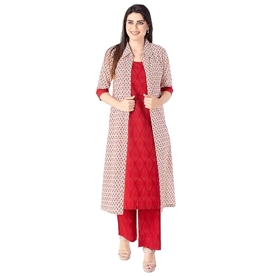 Buy Khushal K Women S Cotton Printed Kurta With Palazzo Pant