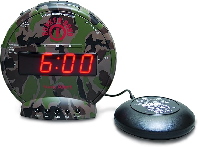 Sonic Alert Bunker Bomb Extra Loud Vibrating Alarm Clock Amazon.ca
