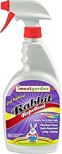 I Must Garden Rabbit Repellent: Mint Scent Rabbit Spray for Plants & Lawns – 32 oz. Ready to Use