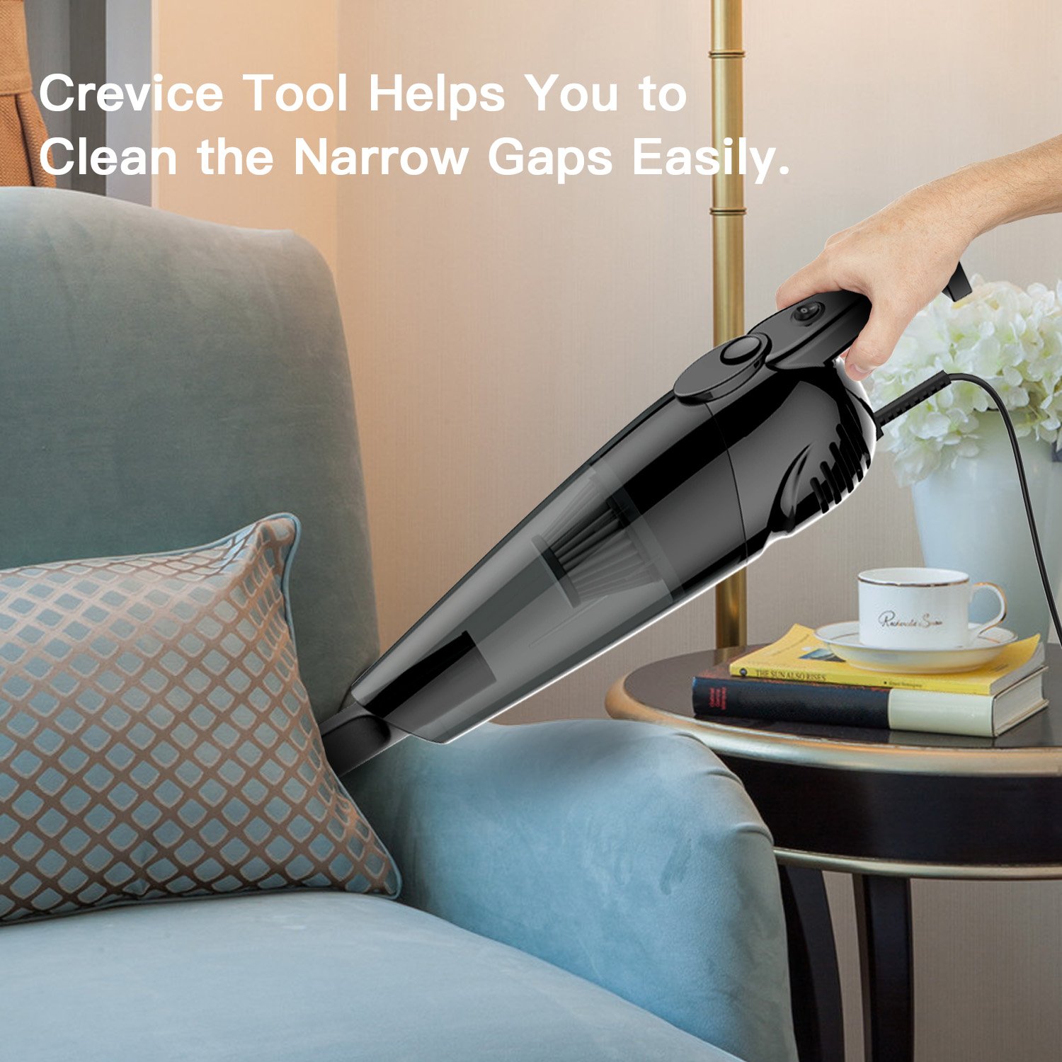 2 in 1 Stick and Handheld Vacuum 600W Corded Upright Lightweight Stick Vacuum and Handheld Vacuum Cleaner with HEPA Filtration Crevice Tool and Brush Accessories