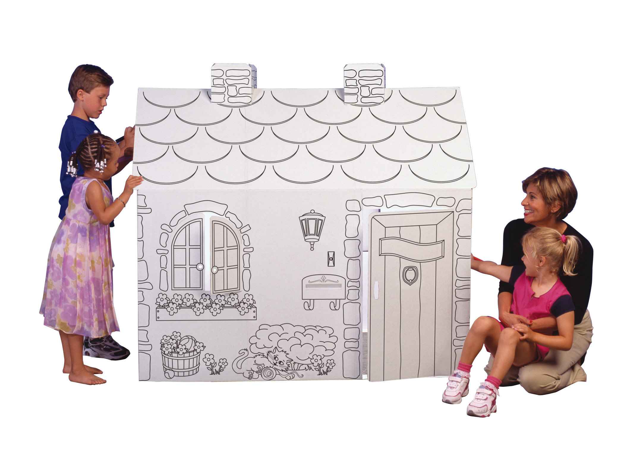 My Very Own House Cardboard Coloring Playhouse Cottage 49 H X 36