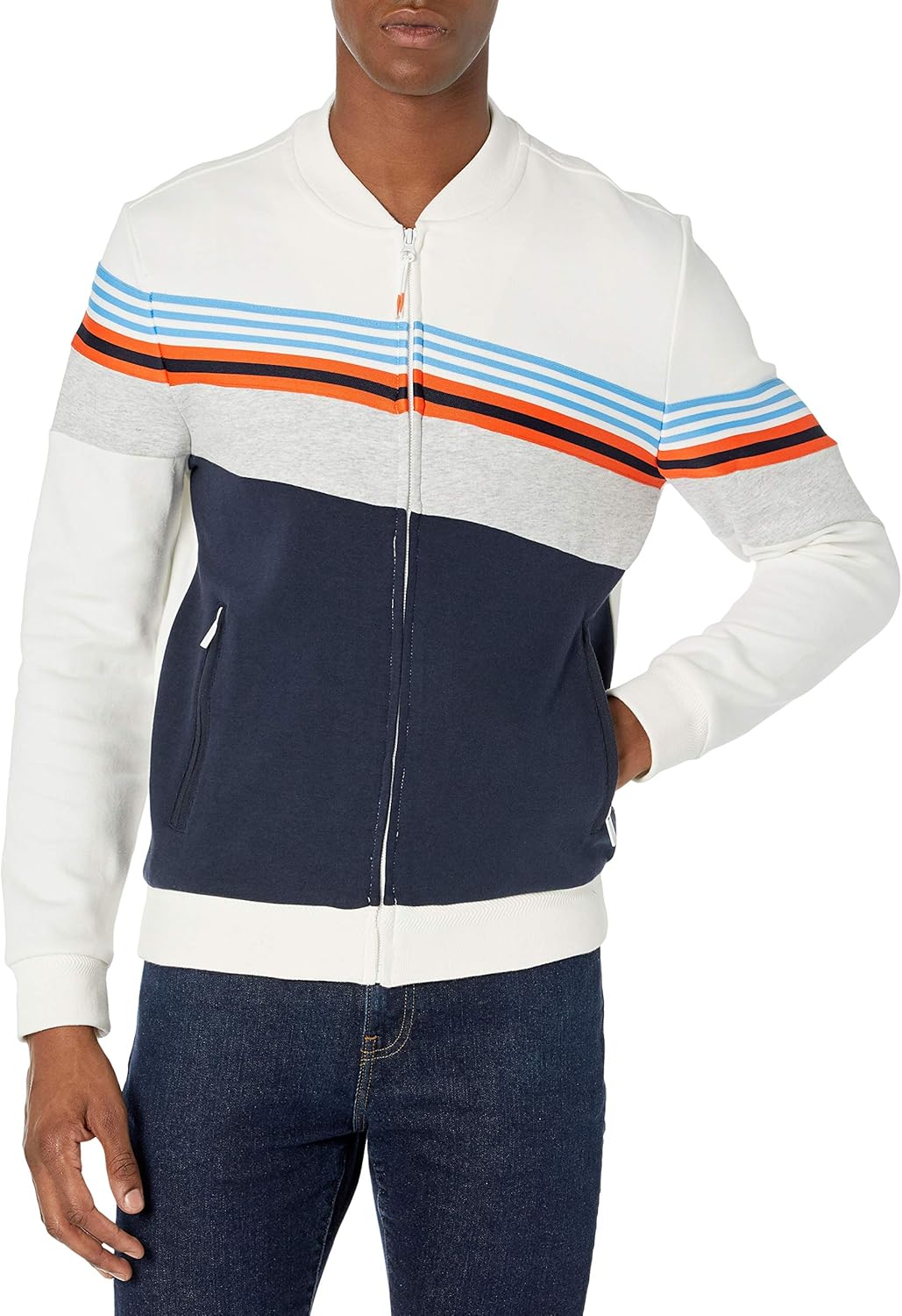 blocked warm up track jacket