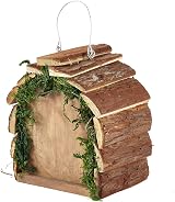 Pet Ting Wooden Butterfly Hotel House Natural Wood Hanging Garden Decoration view 2